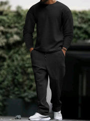 Men's long-sleeved trousers round-neck casual suit - 808Lush