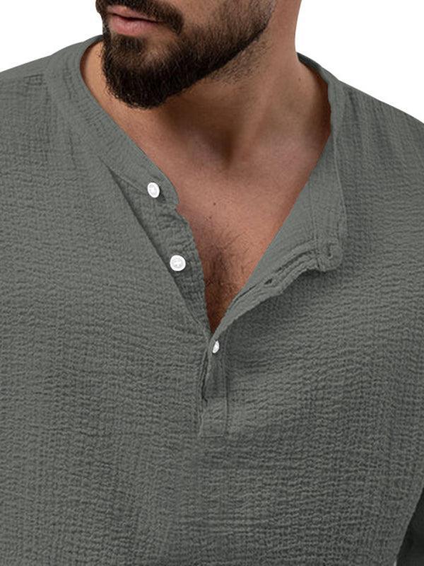 Men's casual long-sleeved shirt and trousers suit - 808Lush