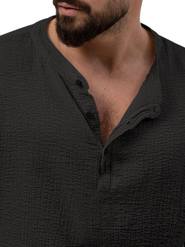 Men's casual long-sleeved shirt and trousers suit - 808Lush