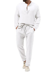 Men's casual long-sleeved shirt and trousers suit - 808Lush