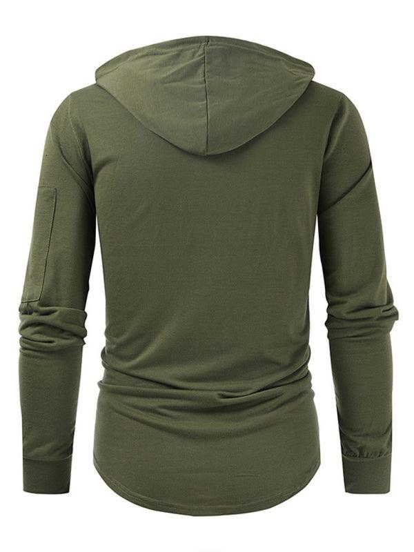 Men's lace-up sports casual pullover hooded sweatshirt - 808Lush