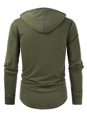 Men's lace-up sports casual pullover hooded sweatshirt - 808Lush