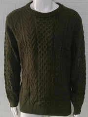 Men's round neck pullover knitted cable sweater - 808Lush