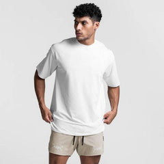 Men's round neck short-sleeved solid color quick-drying all-match sports T-shirt - 808Lush