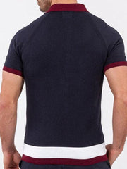 Men's single Breasted Paneled Color Contrast Short Sleeve Shirt - 808Lush