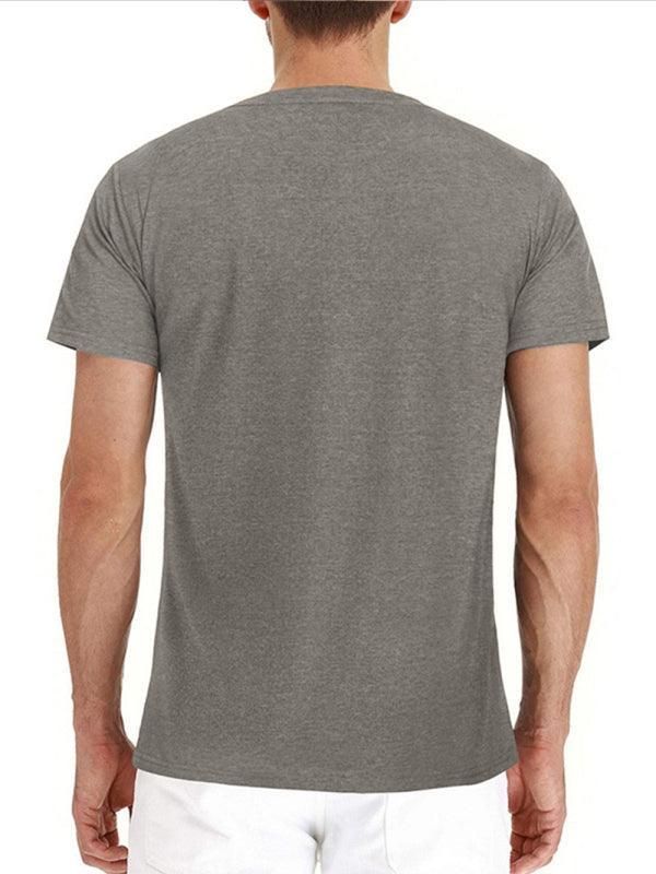 Men's solid color casual short-sleeved T-shirt - 808Lush
