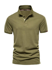 Men's solid color lapel casual short-sleeved POLO shirt - 808Lush