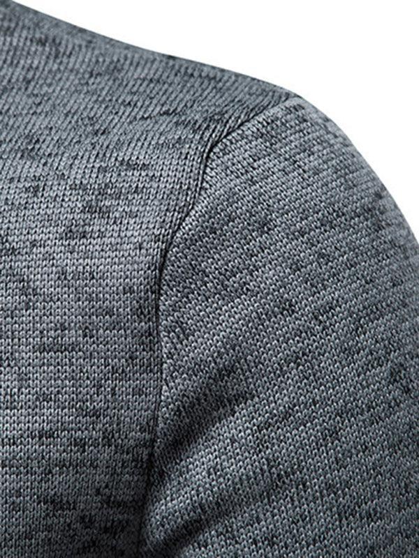 Men's solid color turtleneck zipper long sleeve sweatshirt - 808Lush