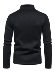 Men's solid color turtleneck zipper long sleeve sweatshirt - 808Lush
