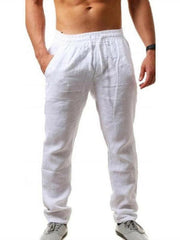 Men's solid elasticated waist loose-fitting casual pants - 808Lush