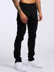 Men's solid slim fit basic skinny jeans - 808Lush
