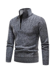 Men's stand collar zipper half cardigan sweater - 808Lush