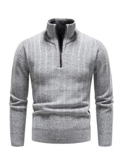 Men's stand collar zipper half cardigan sweater - 808Lush