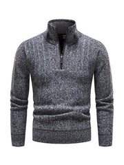 Men's stand collar zipper half cardigan sweater - 808Lush