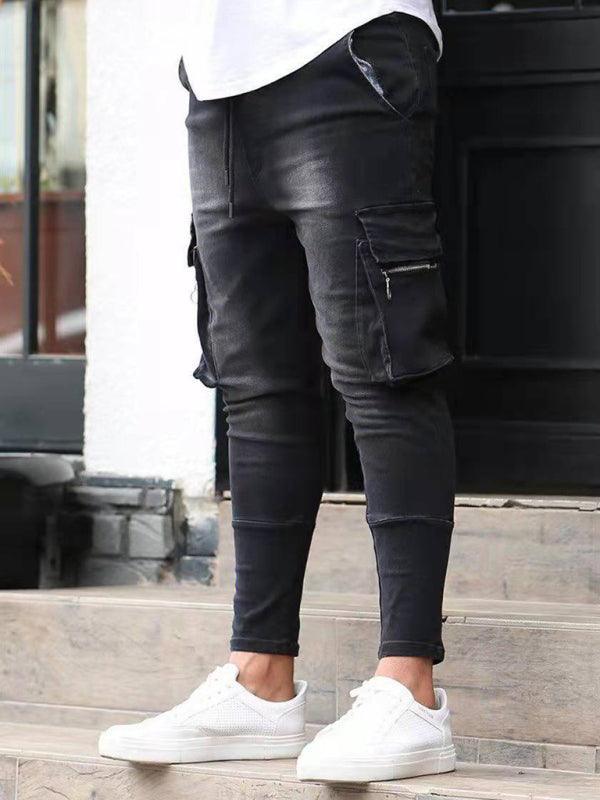 Men's trendy fashion all-match cargo jeans - 808Lush