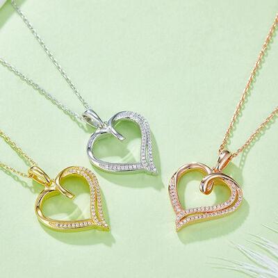 Moissanite 925 Sterling Silver Heart Shape Necklace - 808Lush
