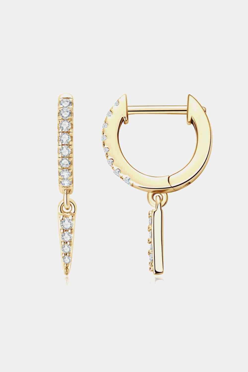 Moissanite 925 Sterling Silver Huggie Drop Earrings - 808Lush