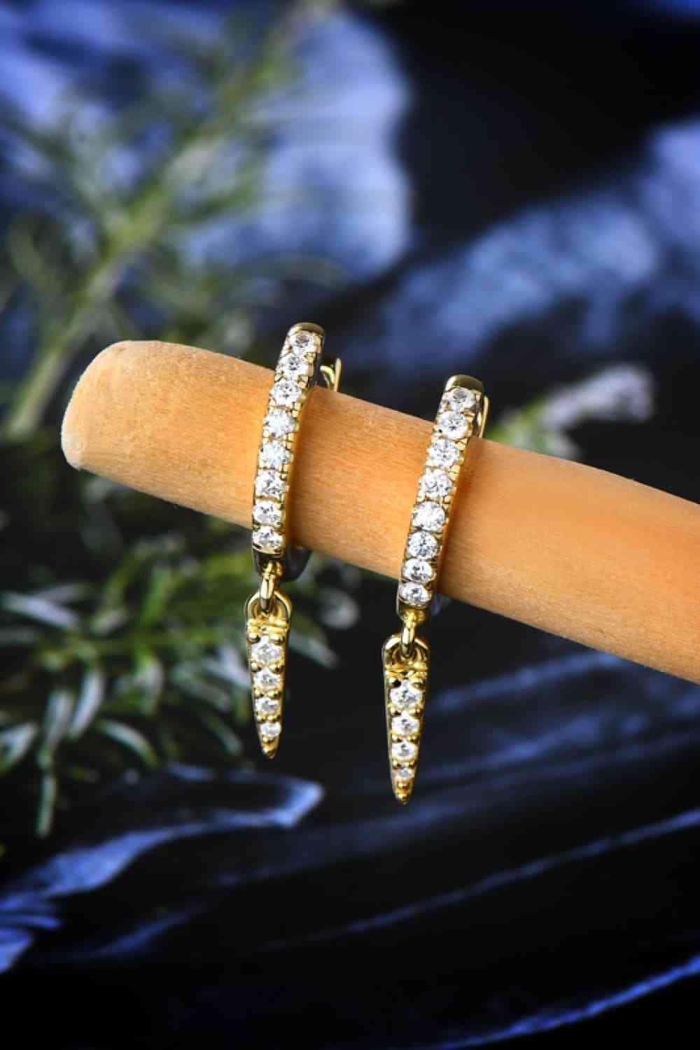 Moissanite 925 Sterling Silver Huggie Drop Earrings - 808Lush