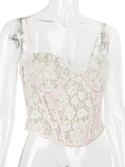 Lace Babes Camisole Fishbone Top - 808Lush