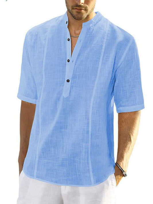 Men's Shirt Comfortable Casual Linen Shirt With Long Sleeves - 808Lush