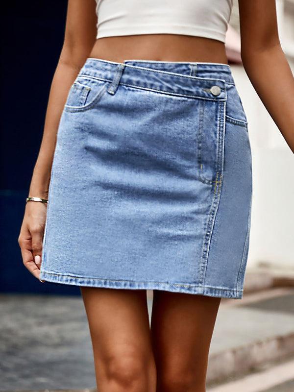Fashion Irregular Waist Design Denim Skirt Skirt - 808Lush