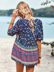 Ladies Casual Bohemian Printed Shirt Top - 808Lush