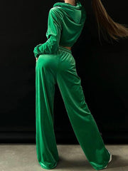 Ladies Fashion Long Sleeve Hoodie Gold Velvet Casual - 808Lush