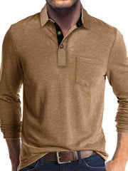 Men's Long Sleeve Lapel Bottoming POLO Shirt Top - 808Lush