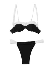 Sexy Backless Color Block Bikini - 808Lush