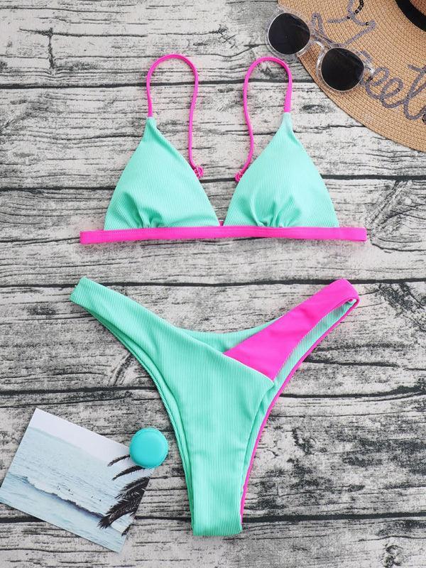 Sexy Bikini Ladies Two-piece Swimsuit Hit color swimsuit - 808Lush