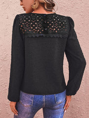 design stitching long-sleeved solid color shirt - 808Lush