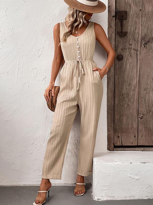 fashion women's casual suspender jumpsuit - 808Lush
