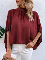 fashion women's temperament solid color shirt - 808Lush