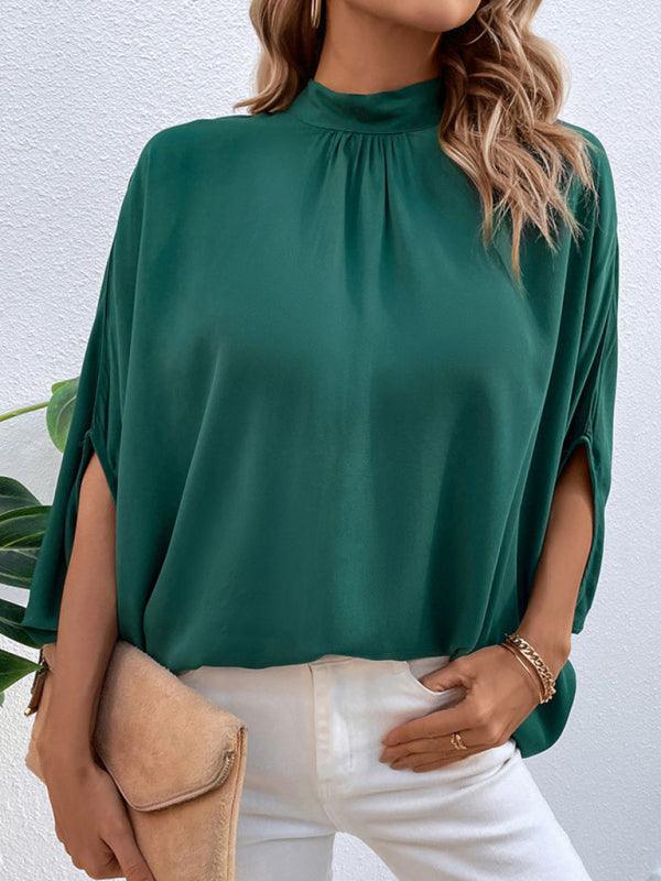 fashion women's temperament solid color shirt - 808Lush