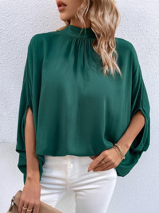 fashion women's temperament solid color shirt - 808Lush