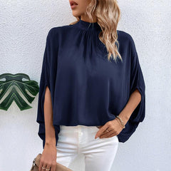 fashion women's temperament solid color shirt - 808Lush