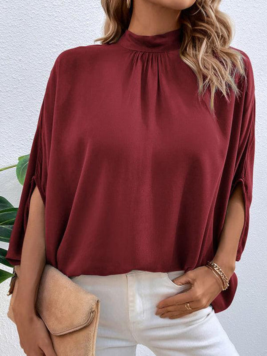 fashion women's temperament solid color shirt - 808Lush