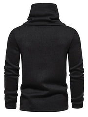 Men high collar style casual pile collar top - 808Lush