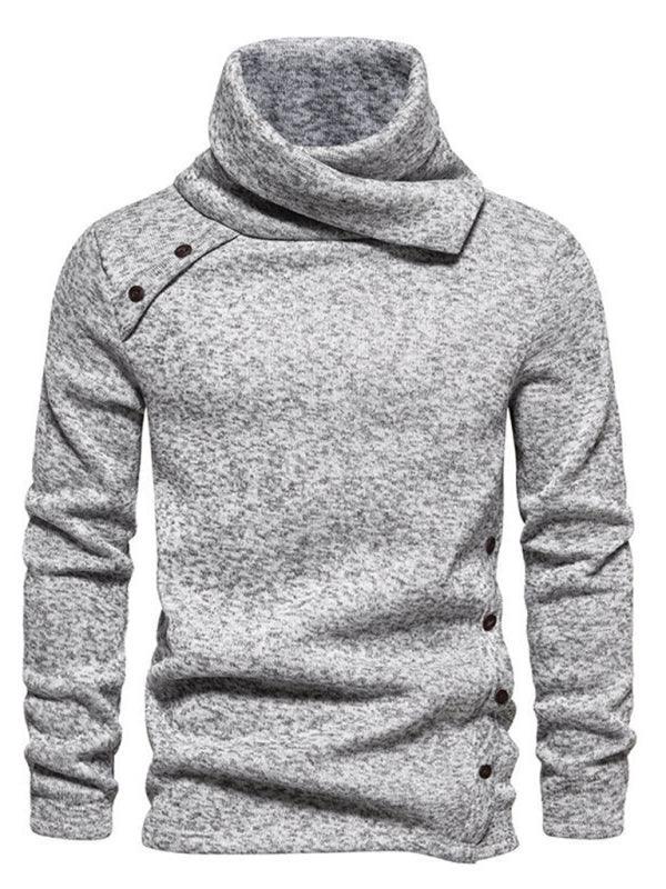 Men high collar style casual pile collar top - 808Lush