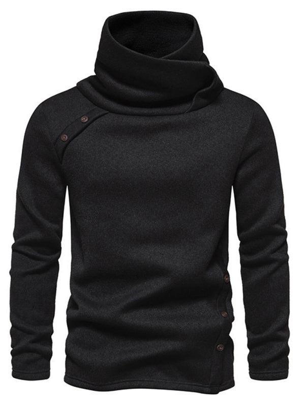 Men high collar style casual pile collar top - 808Lush