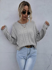 loose long sleeve thin twist solid color sweater - 808Lush