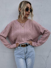 loose long sleeve thin twist solid color sweater - 808Lush