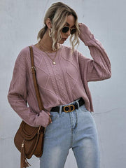 loose long sleeve thin twist solid color sweater - 808Lush