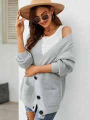knitted cardigan with elegant V-neck sweater cardigan jacket - 808Lush