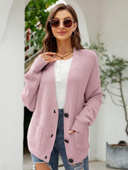 knitted cardigan with elegant V-neck sweater cardigan jacket - 808Lush