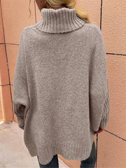 turtleneck bat sleeve pullover knitted sweater - 808Lush