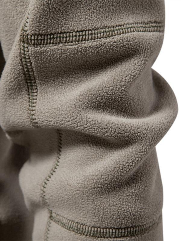 men's polar fleece stand collar half zipper long sleeve sweatshirt - 808Lush