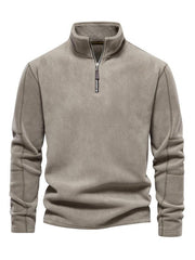 men's polar fleece stand collar half zipper long sleeve sweatshirt - 808Lush