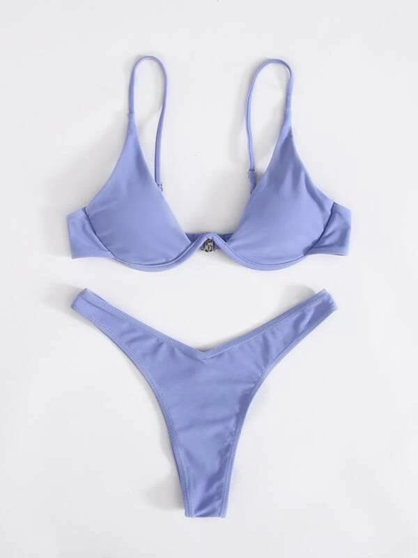 sexy bikini solid color bikini swimsuit - 808Lush