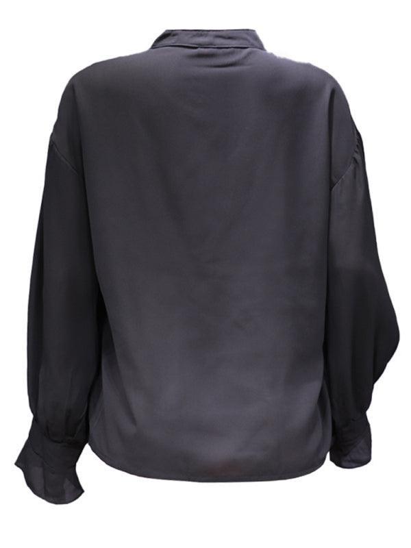 fashion all-match loose long-sleeved chiffon blouse - 808Lush